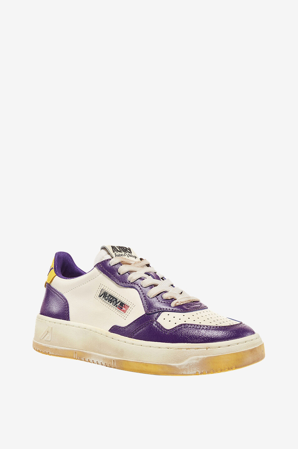 Used-Look-Sneakers in Weiss und Violett Medalist Super Vintage