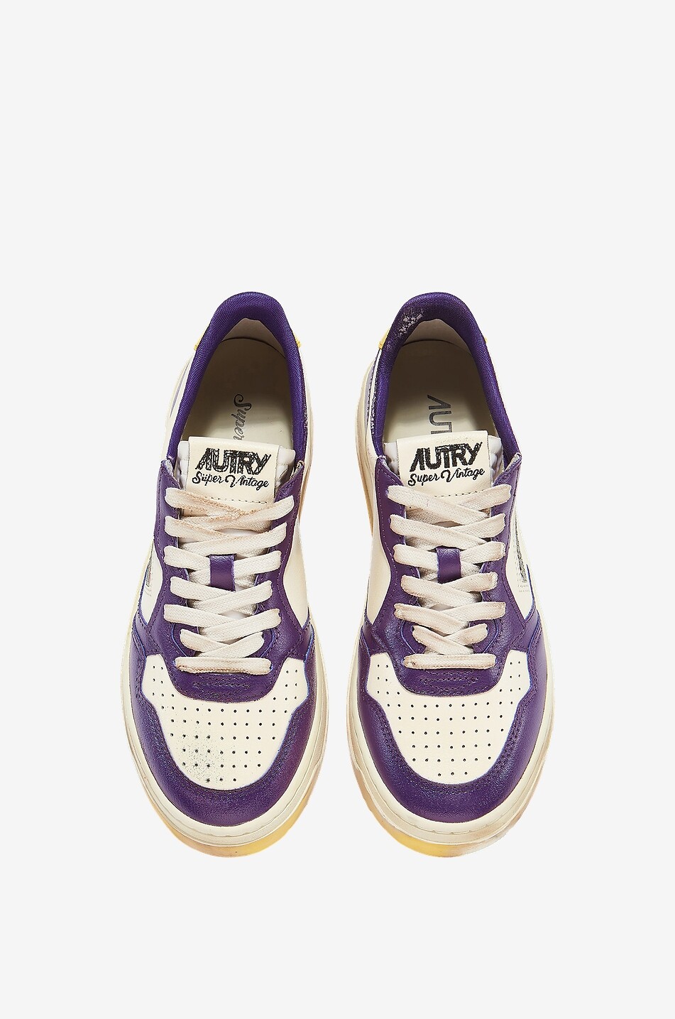 Used-Look-Sneakers in Weiss und Violett Medalist Super Vintage