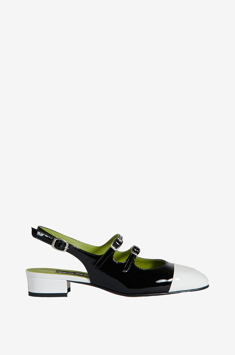 CAREL Zweifarbige Riemchen-Pumps mit Fersenriemen Abricot Damen SCHWARZ 1