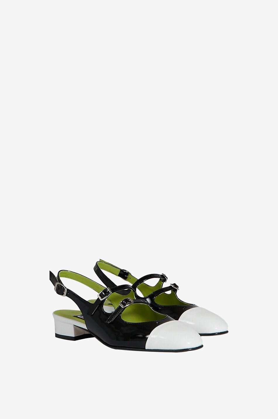 CAREL Zweifarbige Riemchen-Pumps mit Fersenriemen Abricot Damen SCHWARZ 2