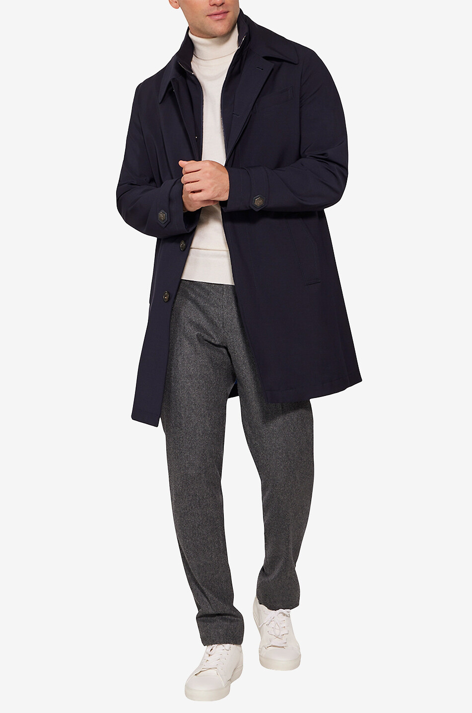 NORWEGIAN WOOL Regenmantel aus Techno-Wolle Euro Herren DUNKELBLAU 3