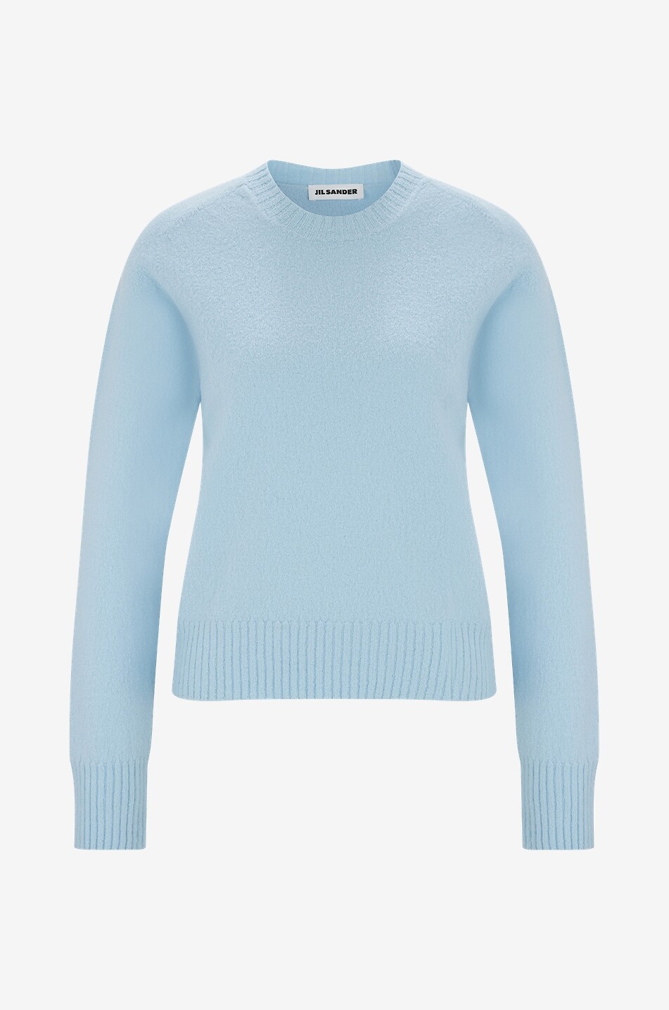 JIL SANDER Pull léger en laine bouillie à col rond Femme BLEU CLAIR 1