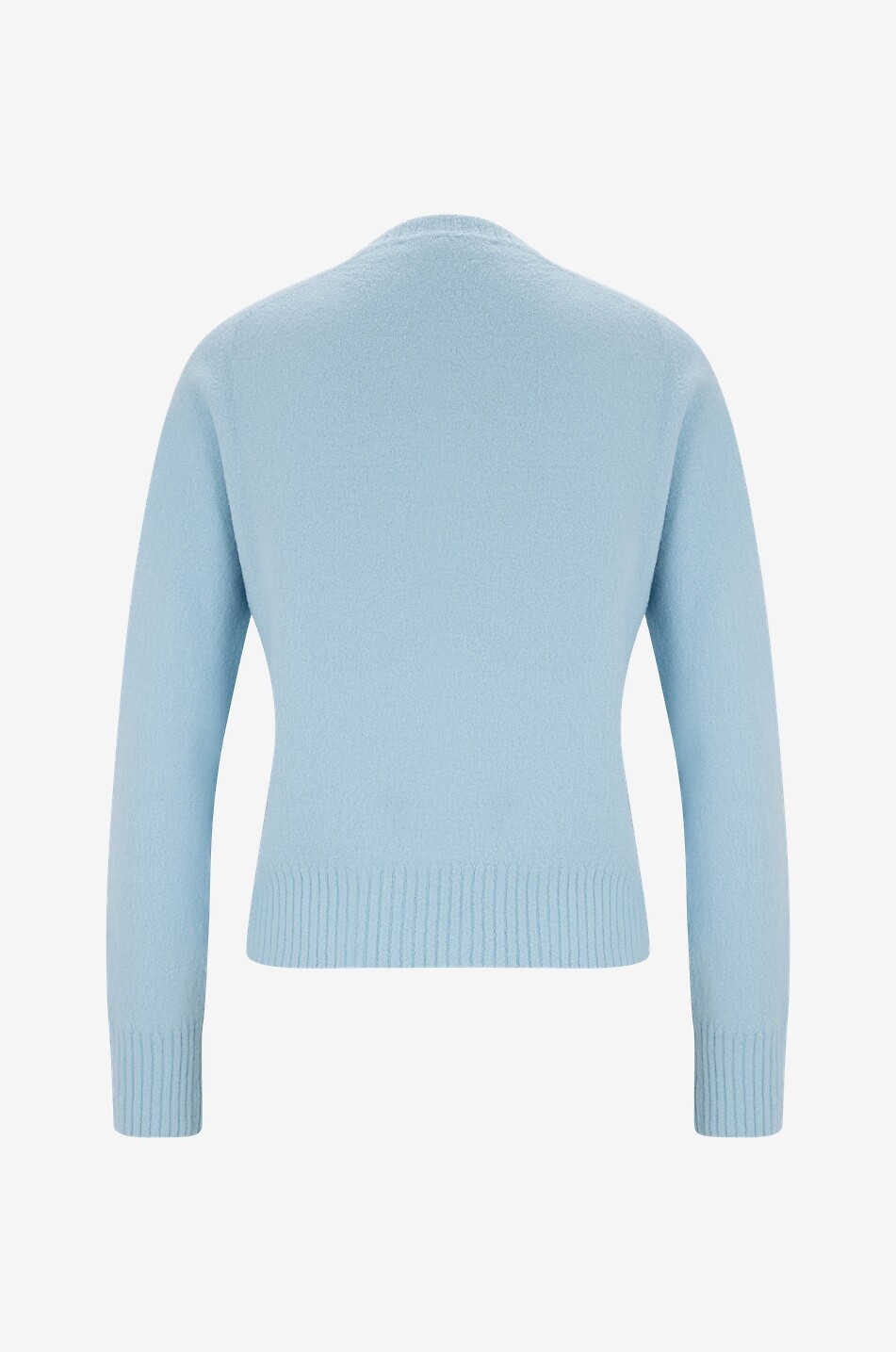 JIL SANDER Pull léger en laine bouillie à col rond Femme BLEU CLAIR 2