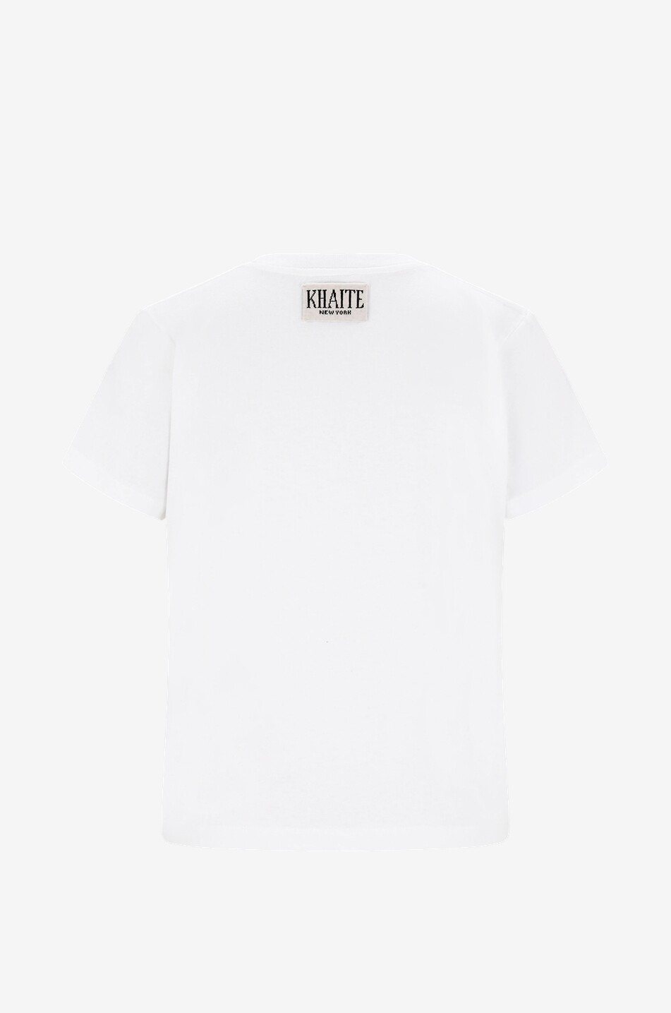 KHAITE T-shirt raccourci en coton flammé The Emmylou Femme BLANC 2