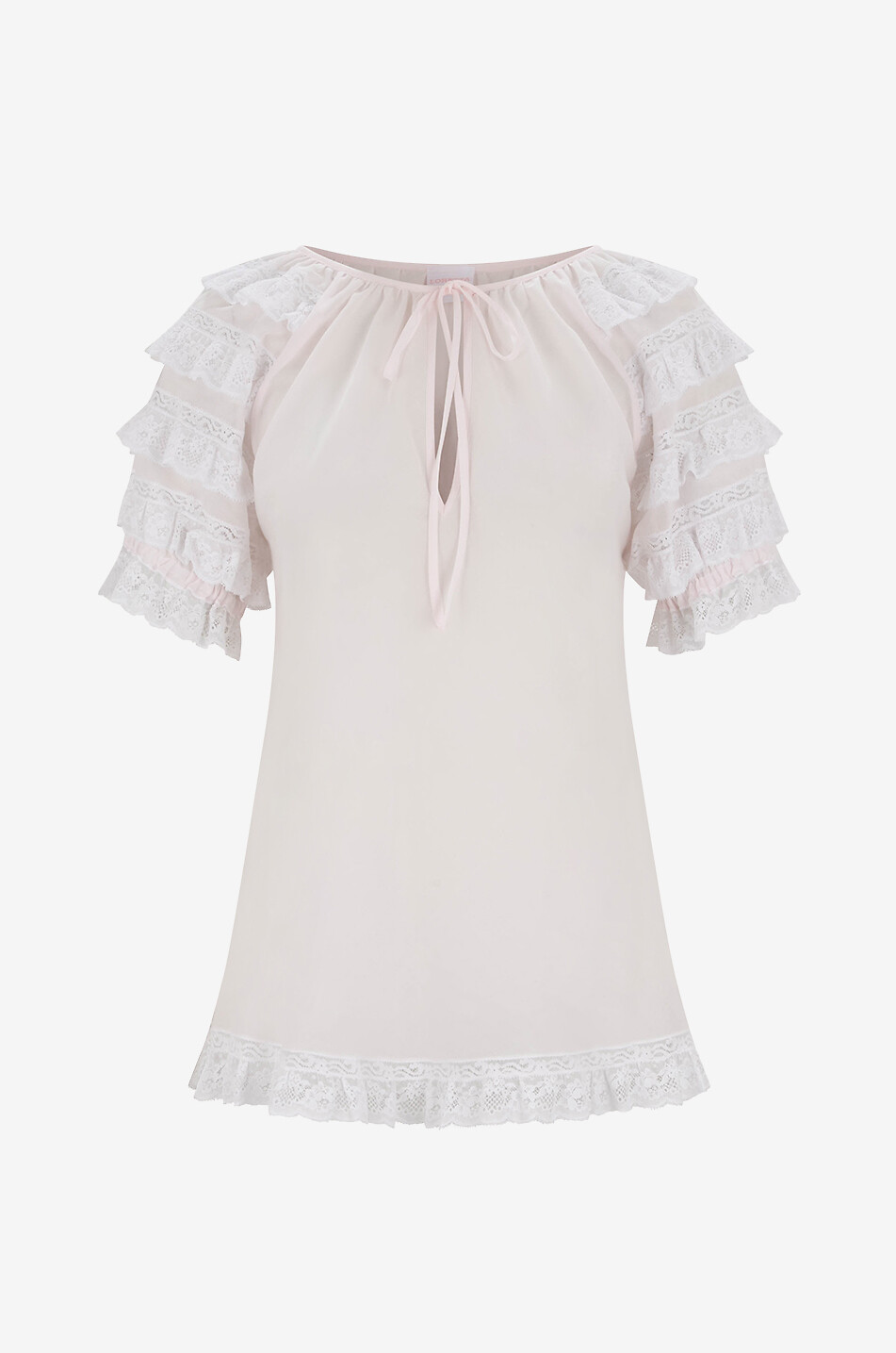 Pyjamaoberteril aus Voile und Spitze Milena