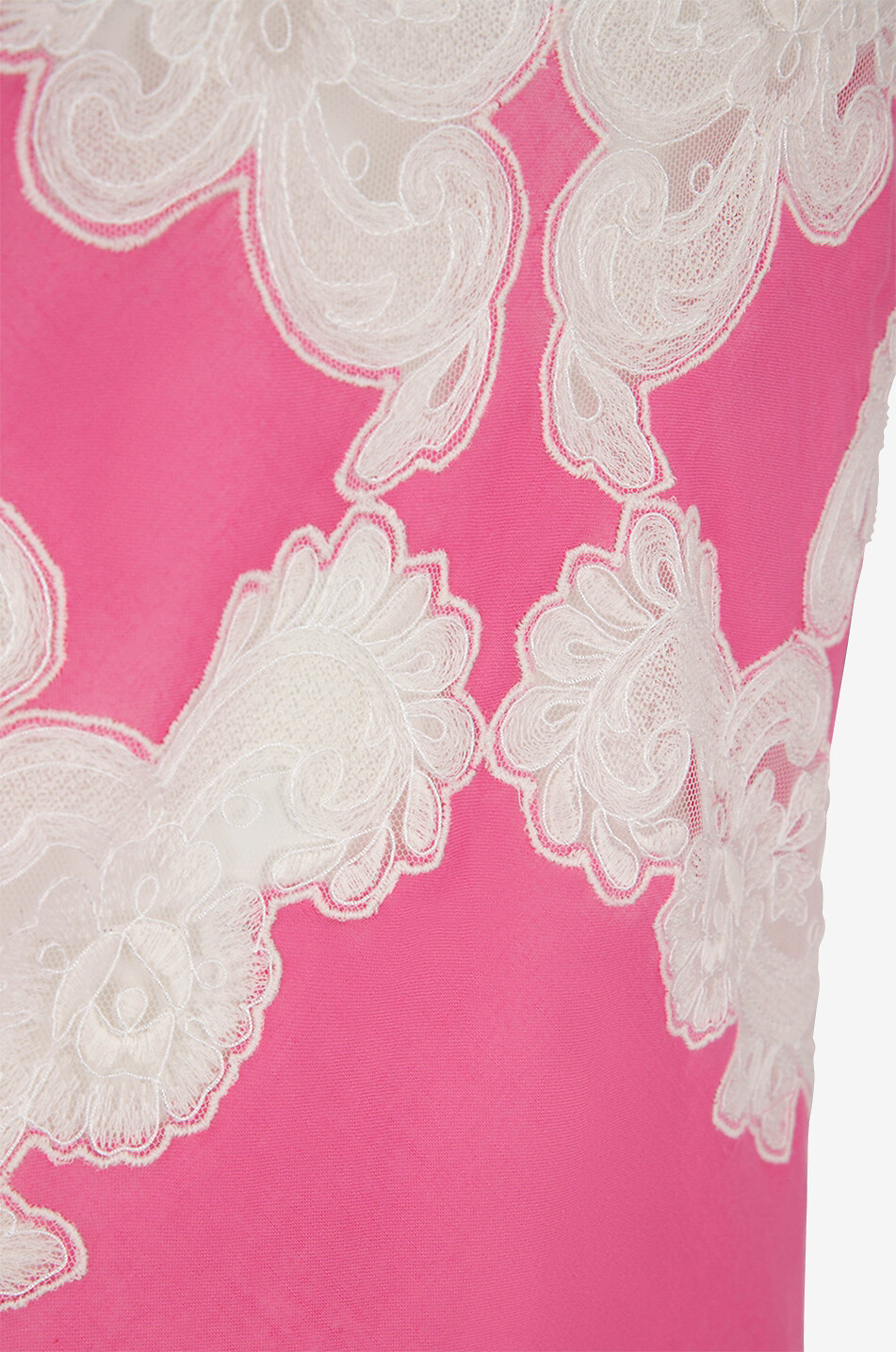 LORETTA CAPONI Nuisette longue en voile et dentelle Brook Femme ROSE FONCÉ 3
