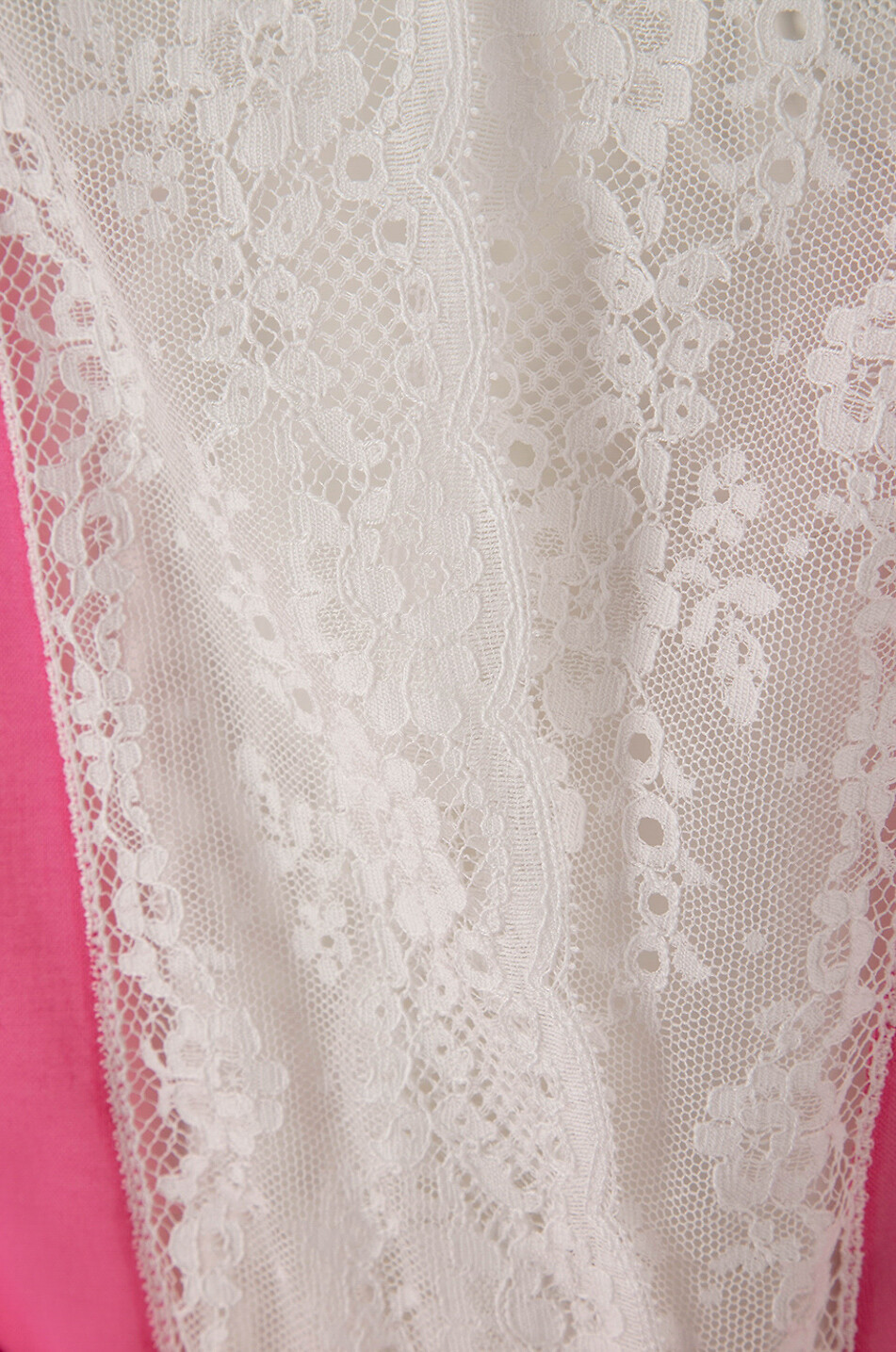 LORETTA CAPONI Bademantel aus Voile und Spitze Short Kimono Damen DUNKELROSA 3