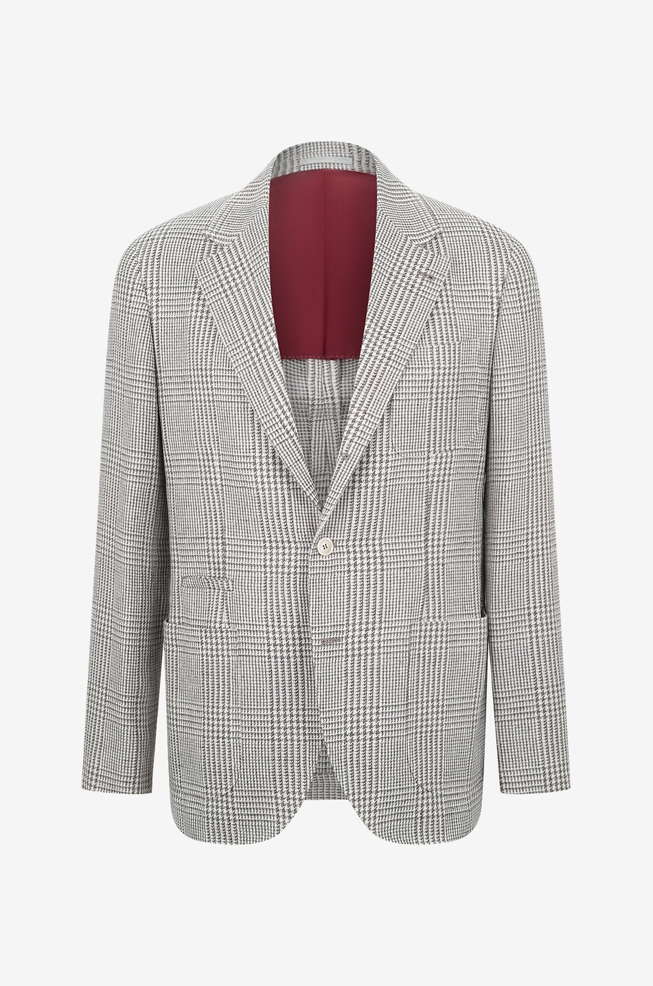 BRUNELLO CUCINELLI Glencheck-Blazer aus Leinen und Seide Herren BRAUN 1