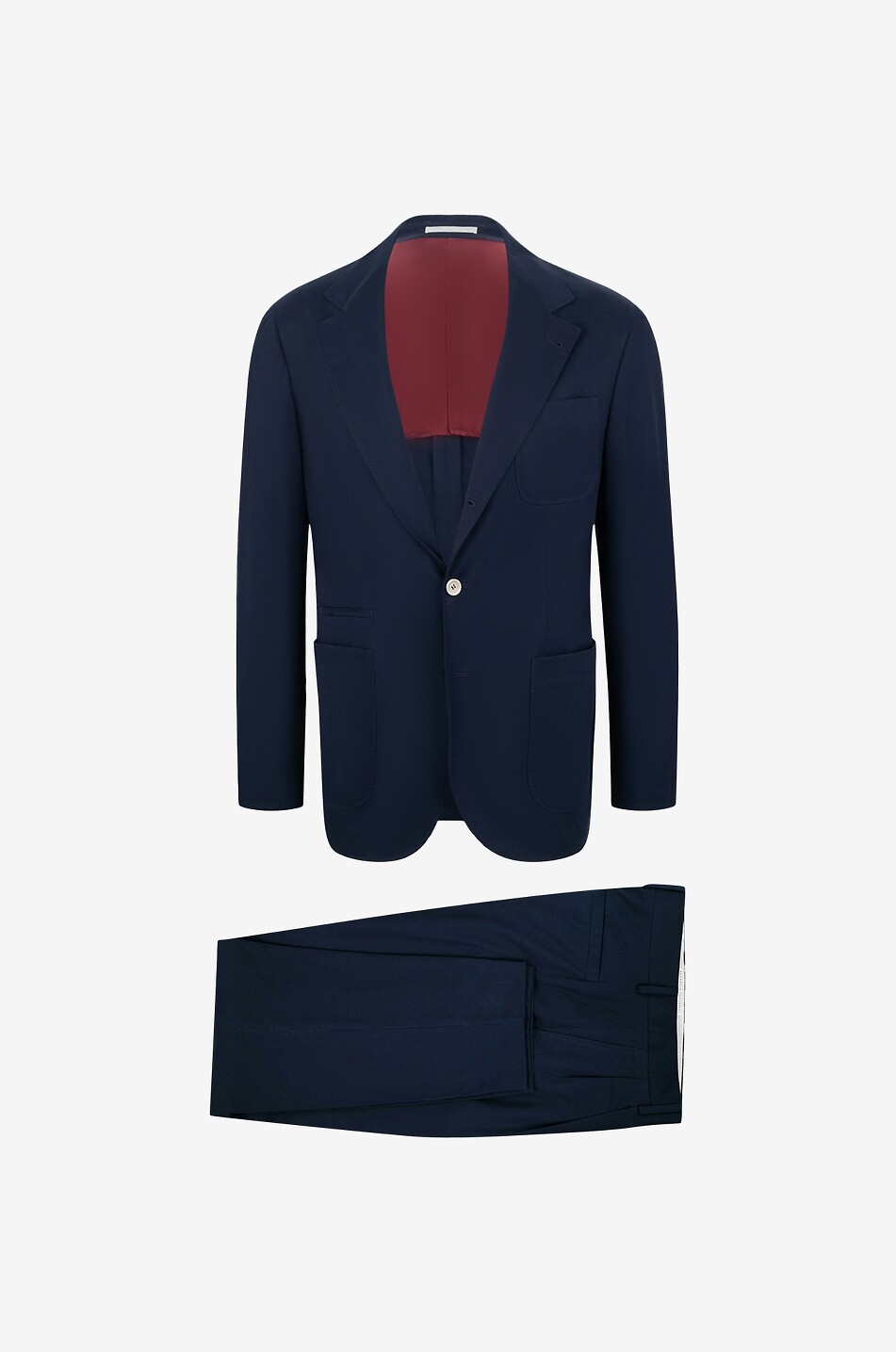BRUNELLO CUCINELLI Costume en gabardine de coton et cachemire Homme BLEU FONCE 1