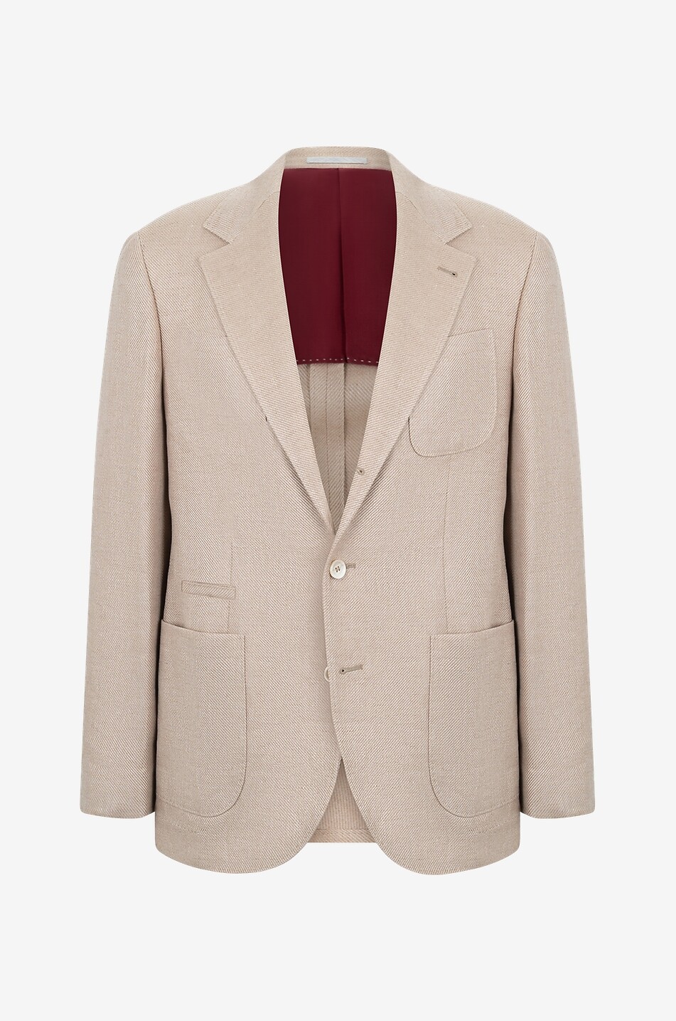 BRUNELLO CUCINELLI Blazer déstructuré en sergé de lin mélangé Homme CAMEL 1