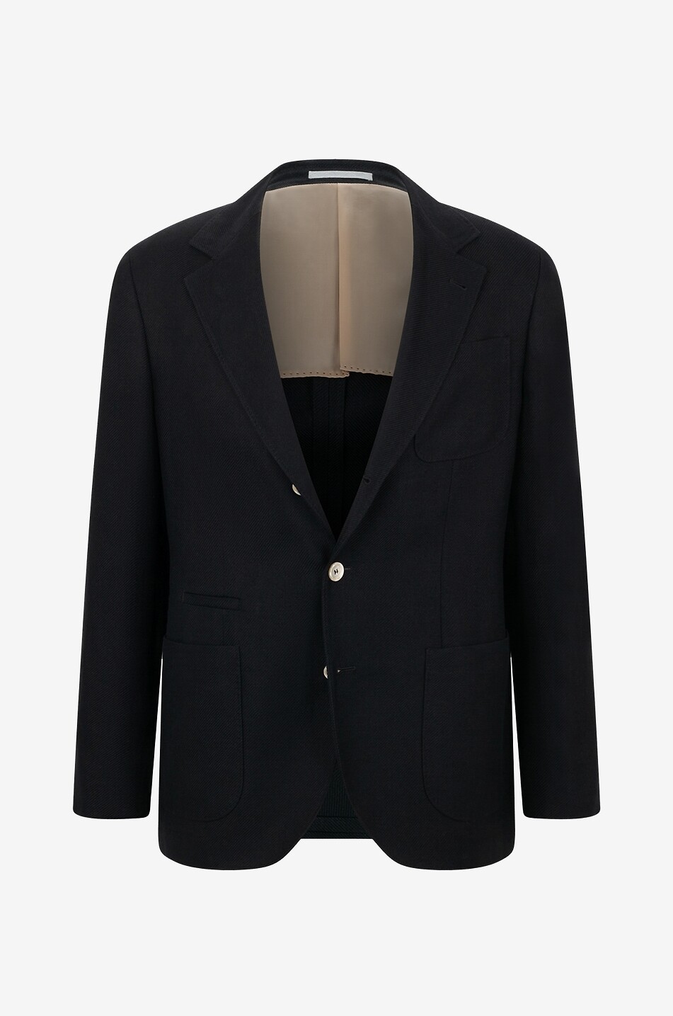 BRUNELLO CUCINELLI Blazer déstructuré en sergé de lin mélangé Homme NOIR 1