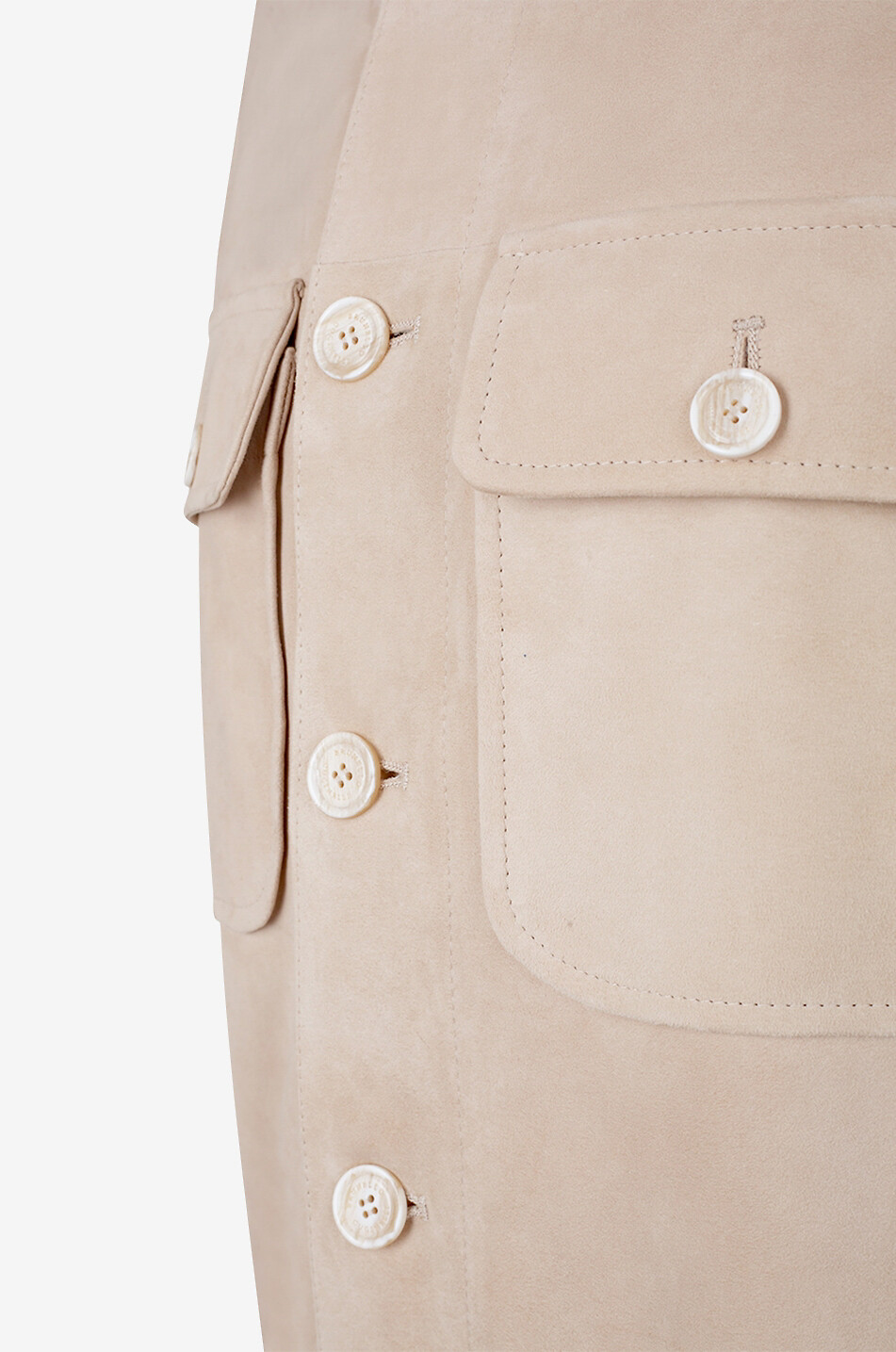 BRUNELLO CUCINELLI Suede and knit bomber jacket Men Light beige 3