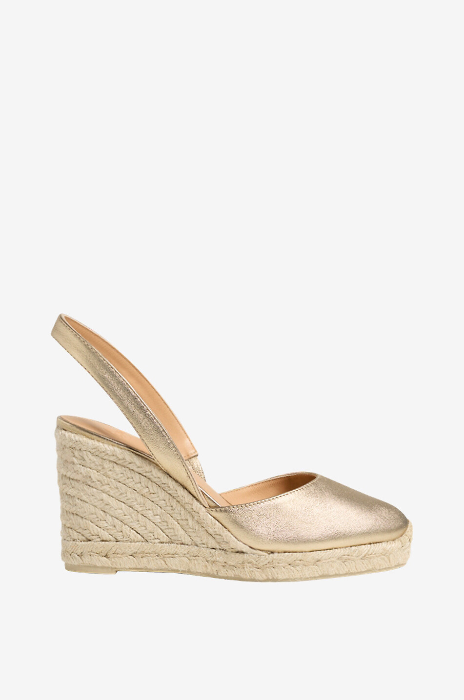 Carissa metallic leather wedge espadrilles