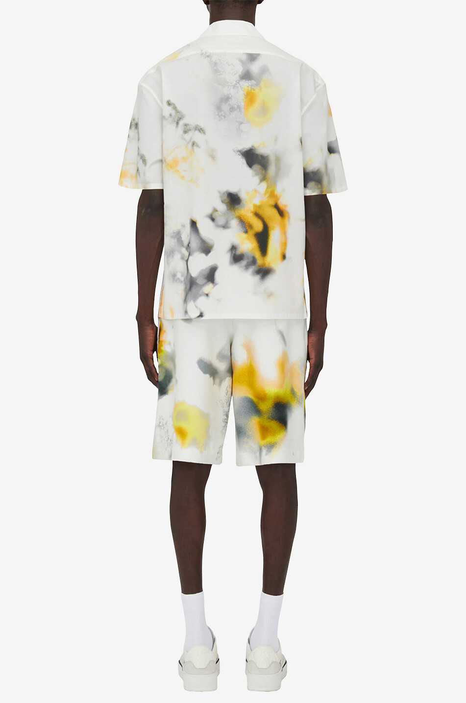 ALEXANDER McQUEEN Obscured Flower fluid jersey shorts Men WHITE 4