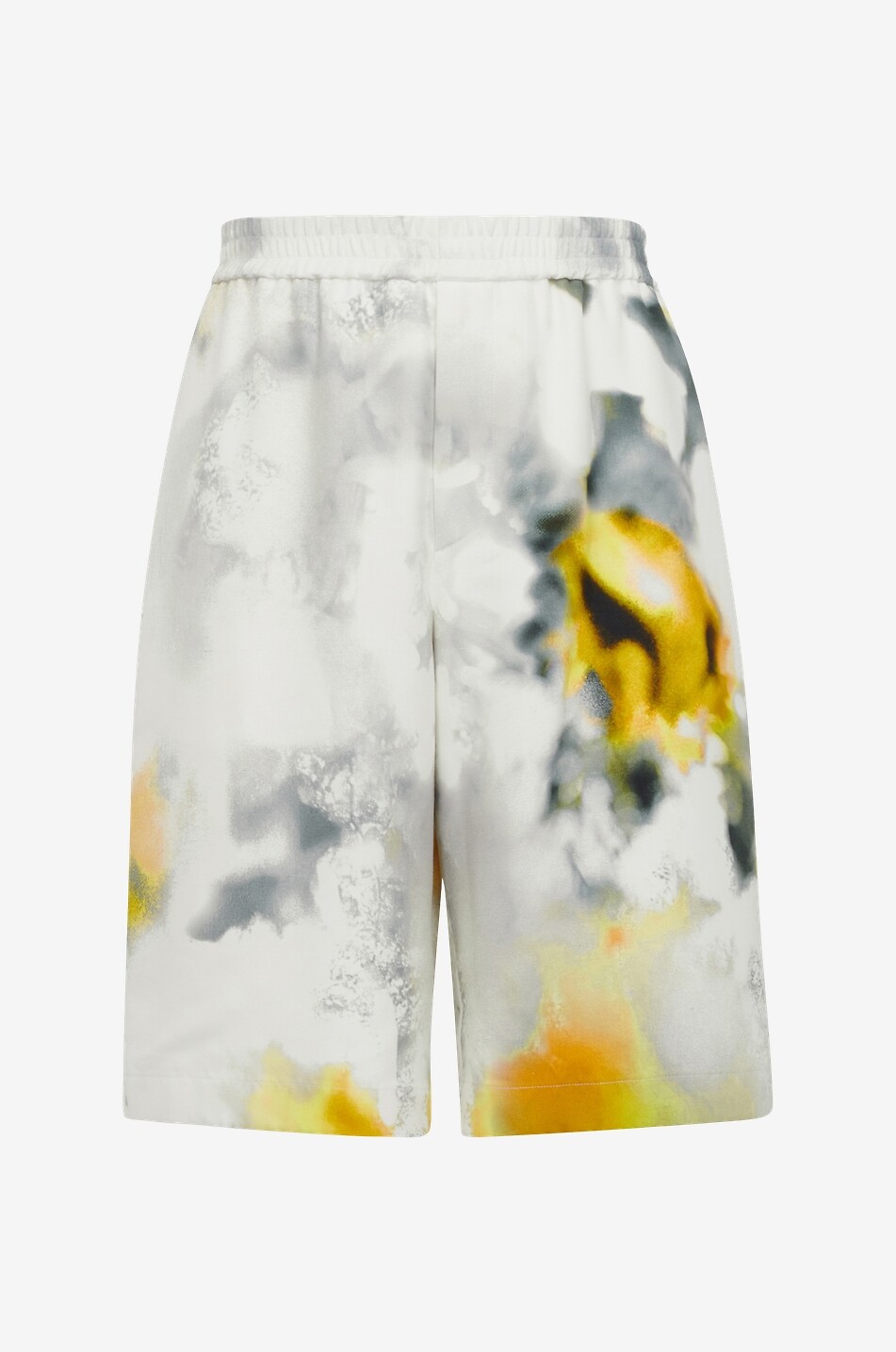 ALEXANDER McQUEEN Obscured Flower fluid jersey shorts Men WHITE 1