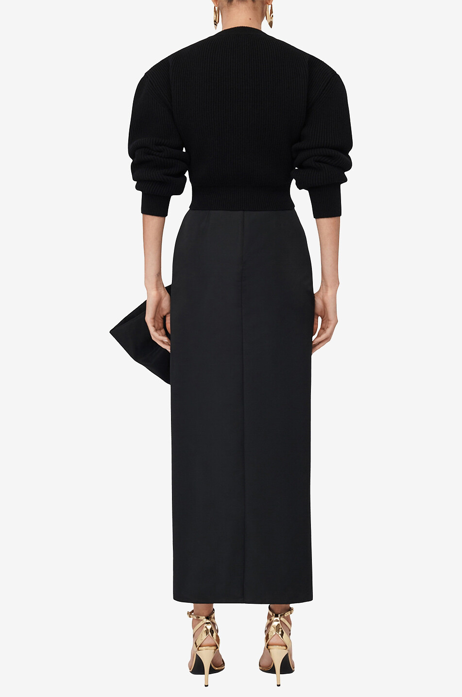 Balloon Sleeve cropped cinched wool and cashmere cardigan