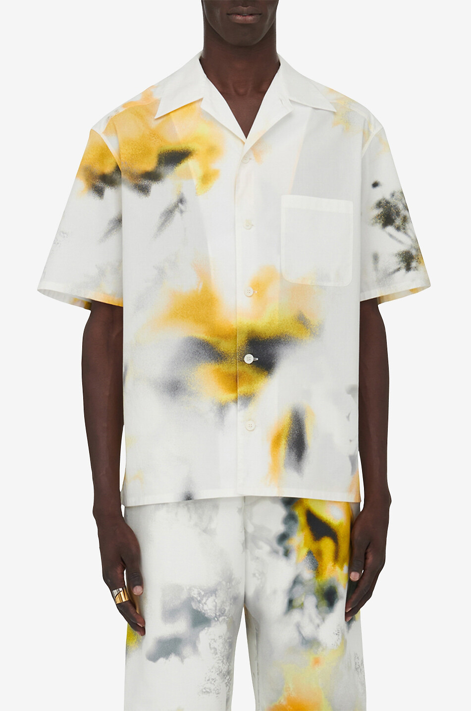 ALEXANDER McQUEEN Kurzarm-Bowlinghemd Obscured Flower Herren WEISS 2