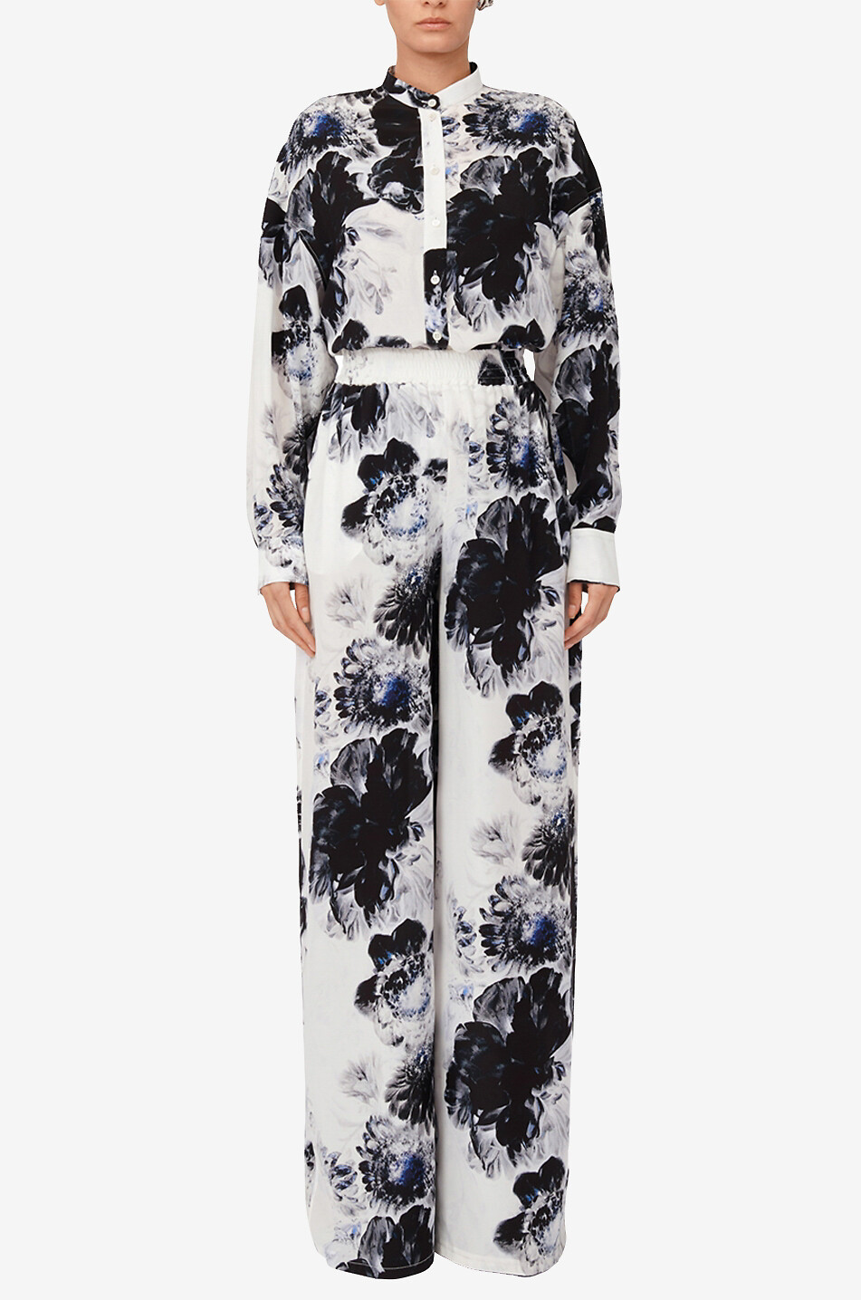 ALEXANDER McQUEEN Chemise en soie fleurie Chiaroscuro Cocoon Sleeve Femme MULTICOLORE 4