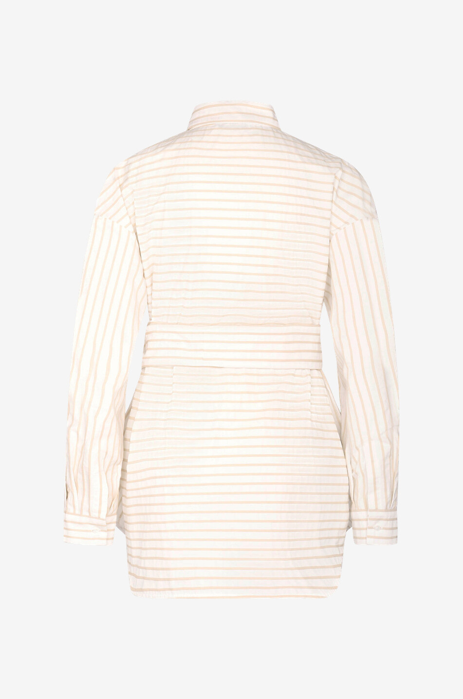 Chemise rayée en popeline à ceinture