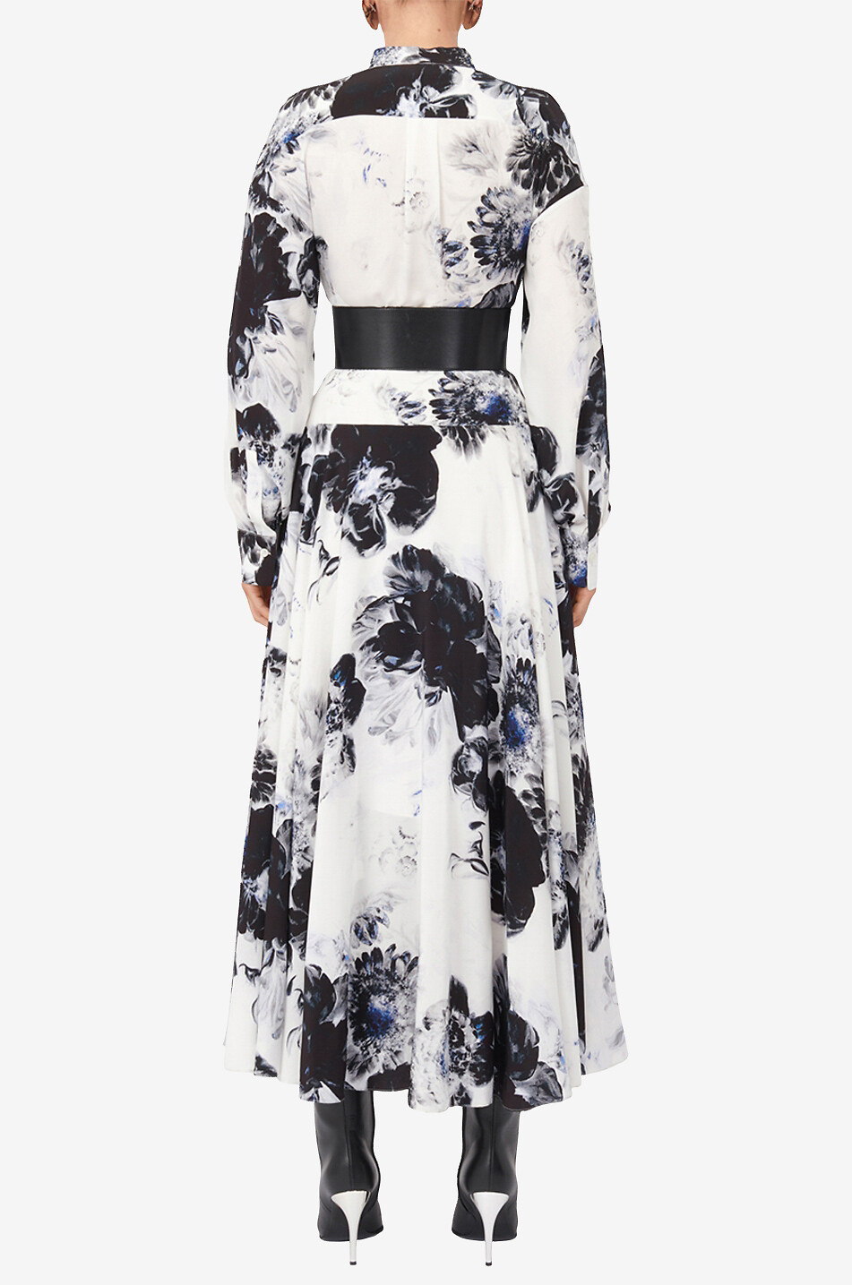 Robe chemise maxi en soie Chiaroscuro