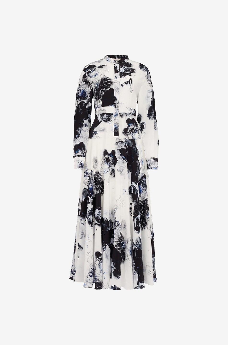 Robe chemise maxi en soie Chiaroscuro