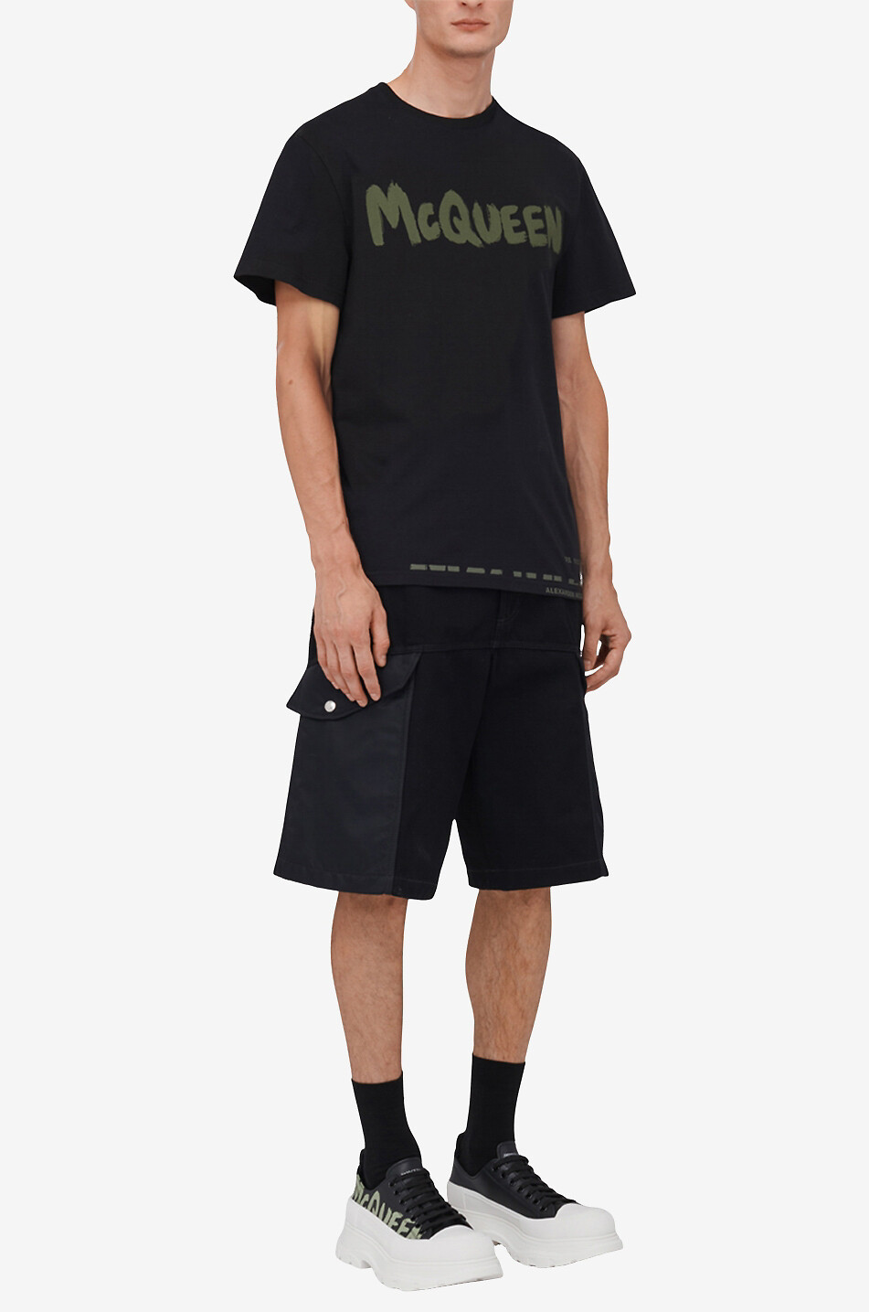 ALEXANDER McQUEEN Kurzarm-T-Shirt mit Print McQUEEN Graffiti Herren SCHWARZ 3