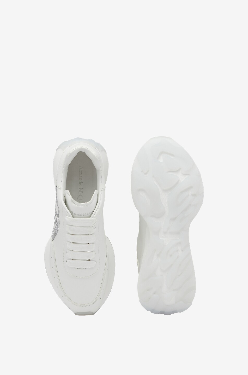 ALEXANDER McQUEEN Sprint Runner embroidered wedge sneakers Women WHITE 7