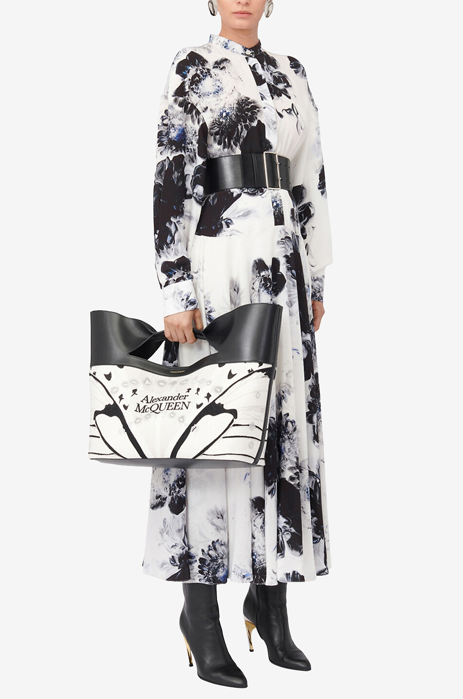 ALEXANDER McQUEEN Maxi-Hemdkleid aus Seide Chiaroscuro Damen BUNT 5