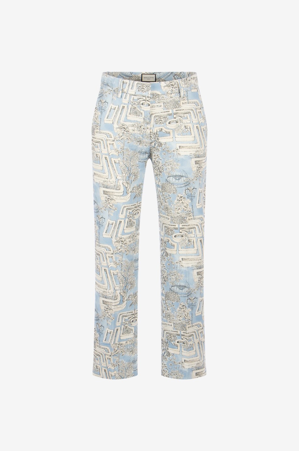 Mia straight-leg trousers with abstract print