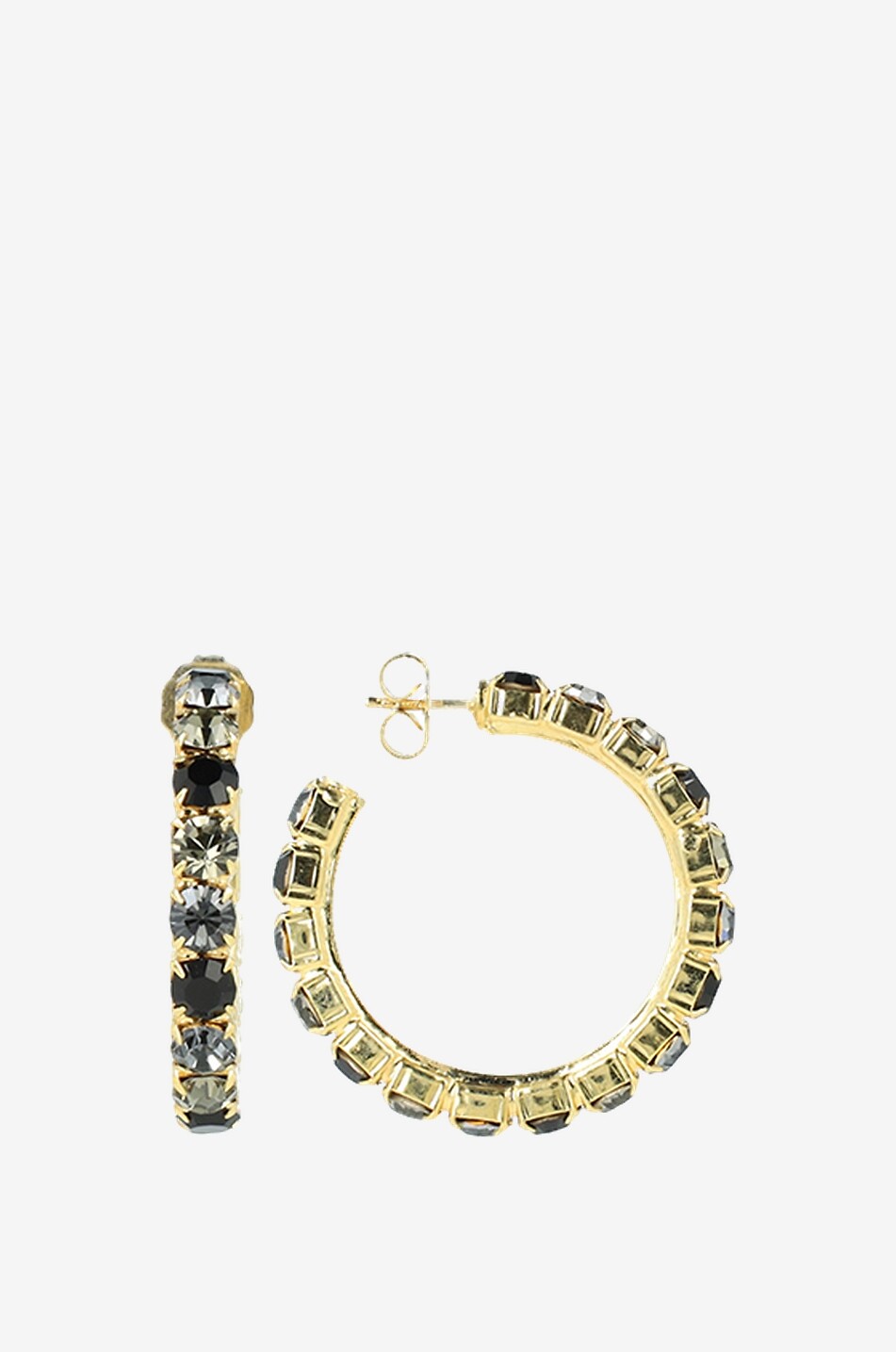 Juliette gold-tone rhinestone hoop earrings