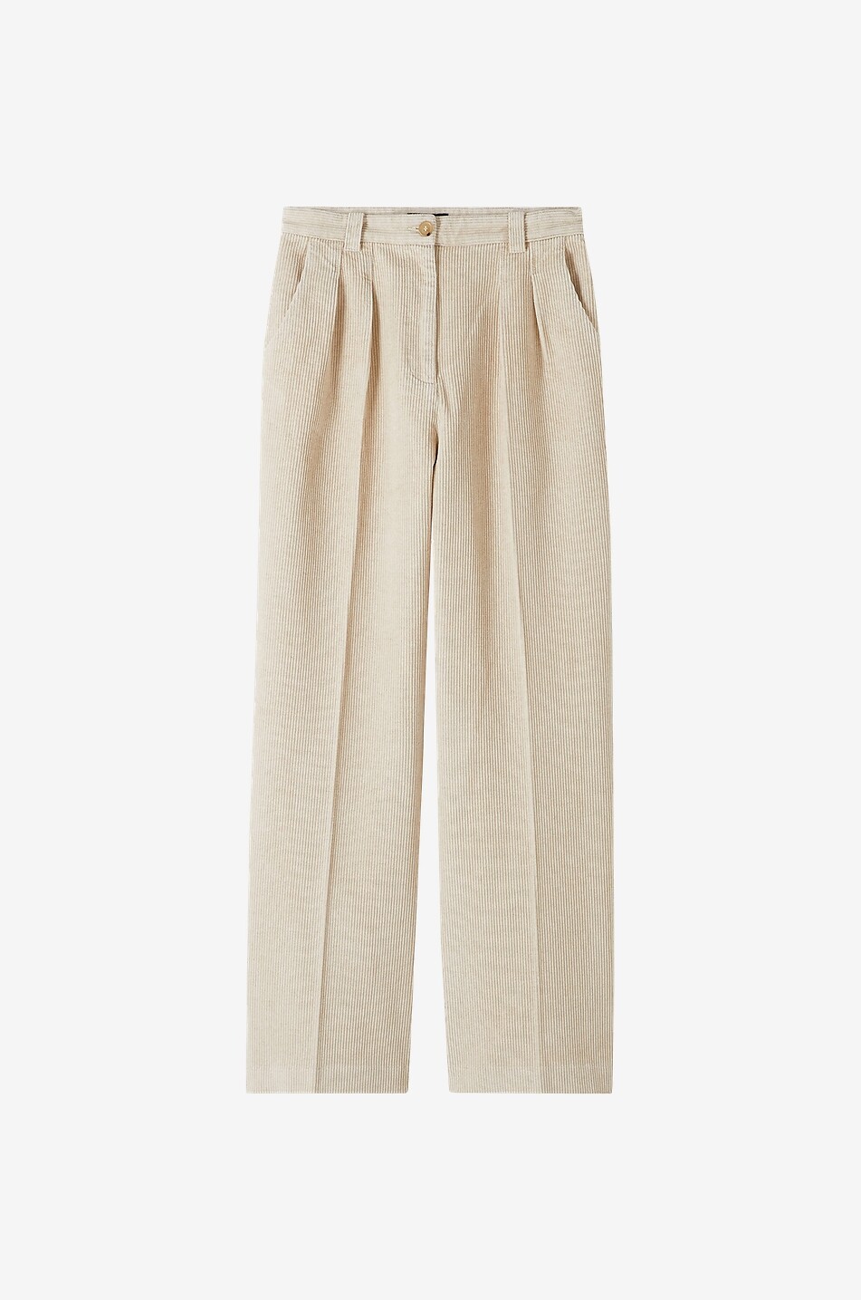 Pantalon large à pinces en coton et lin Tressie