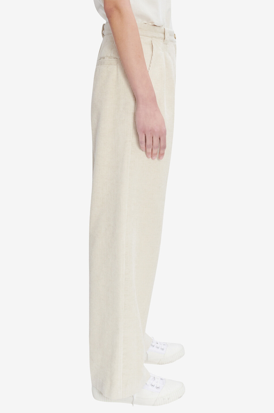 Pantalon large à pinces en coton et lin Tressie