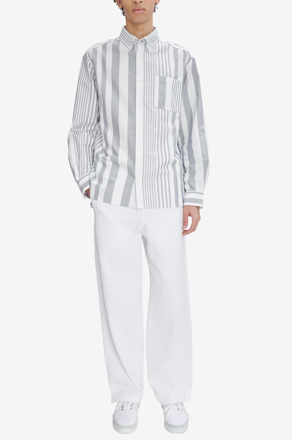 A.P.C. Gestreiftes Canvas-Hemd Mateo Herren BLAU 2