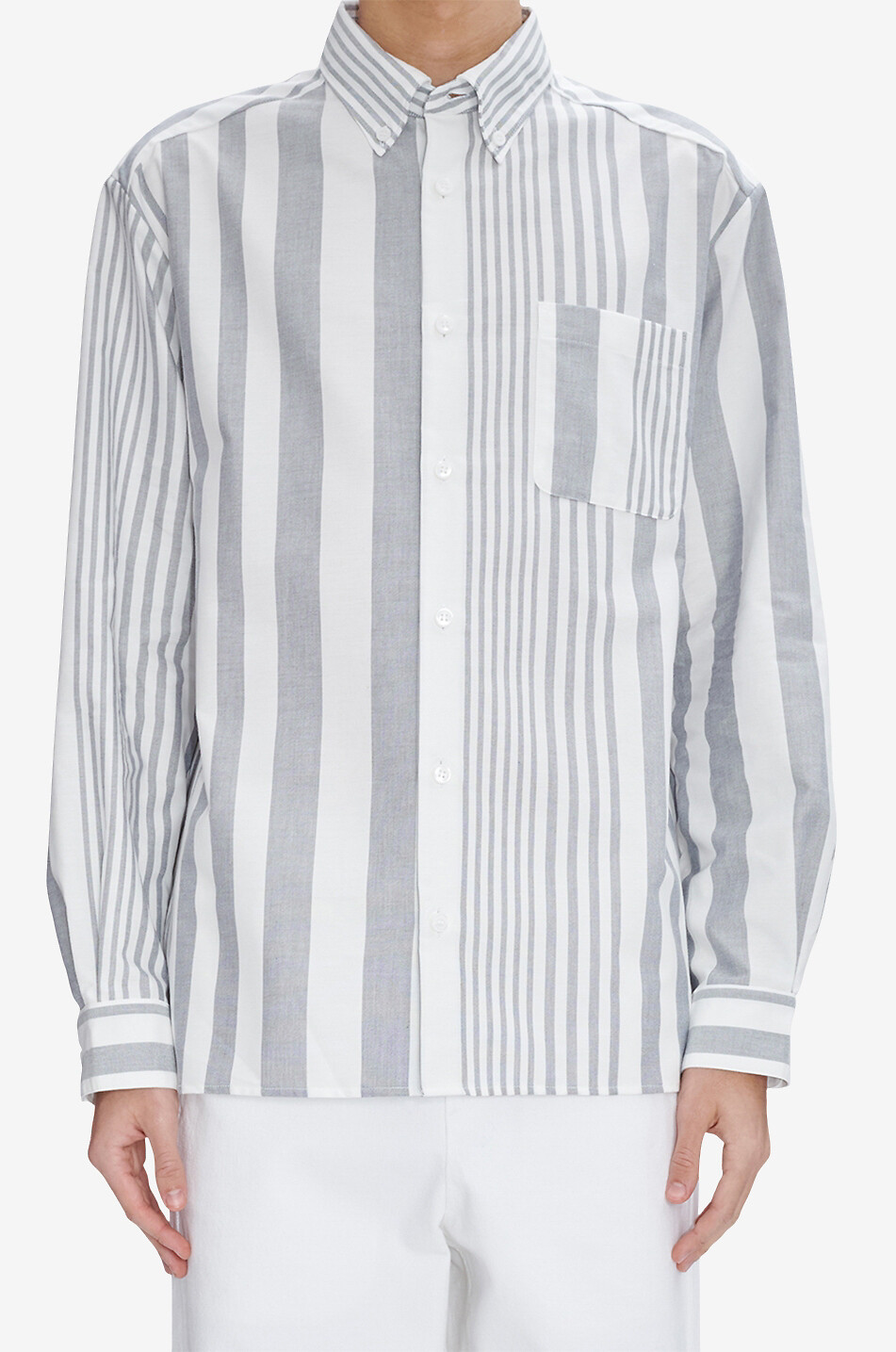 A.P.C. Gestreiftes Canvas-Hemd Mateo Herren BLAU 4