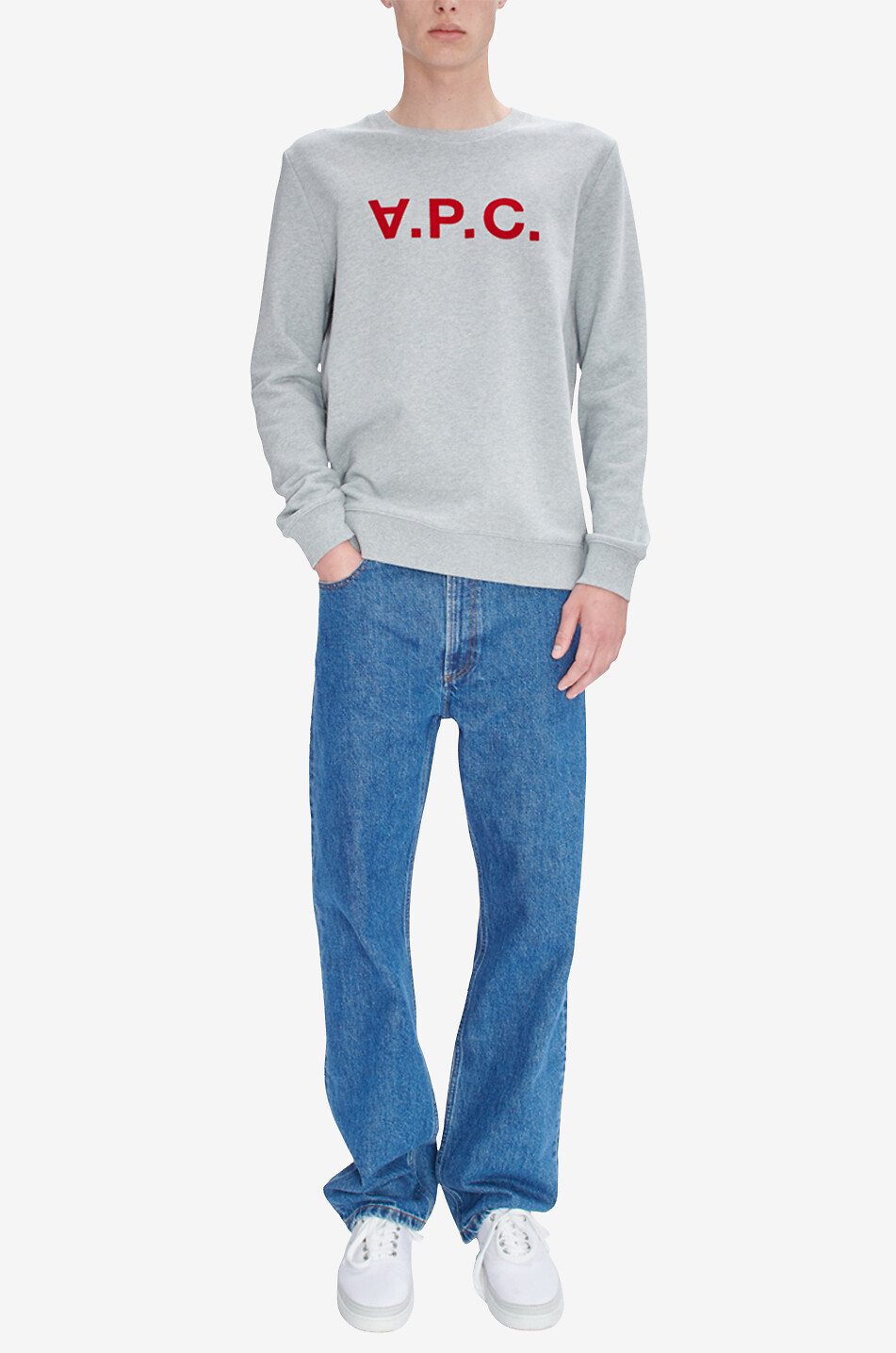 A.P.C. Sweat-shirt à col rond en coton bio VPC Homme GRIS 2