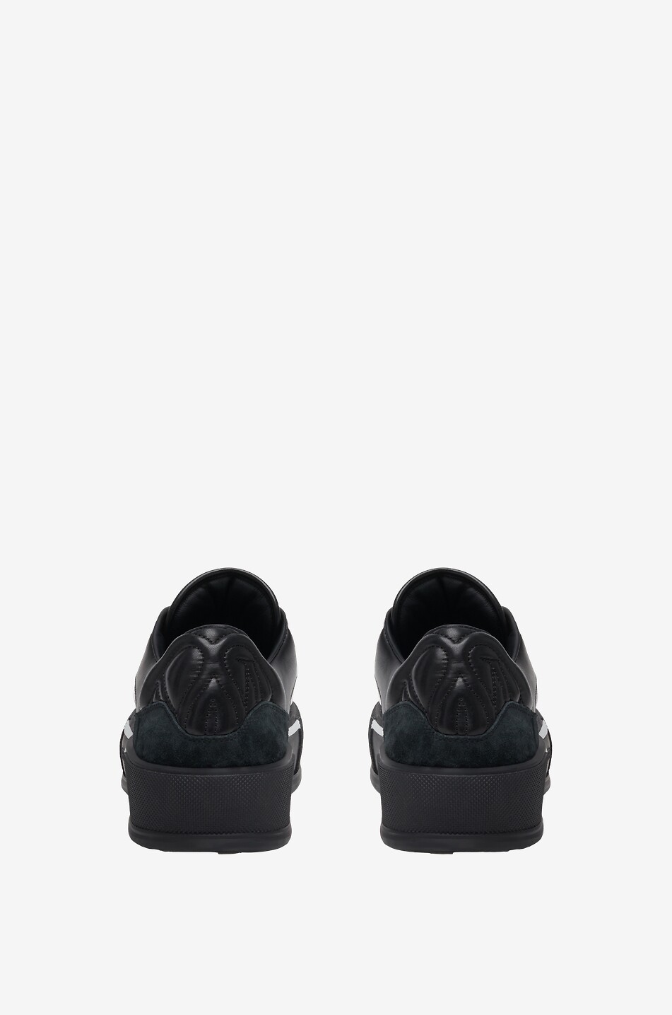 Deck skater inspired low-top multi-material lace-up sneakers