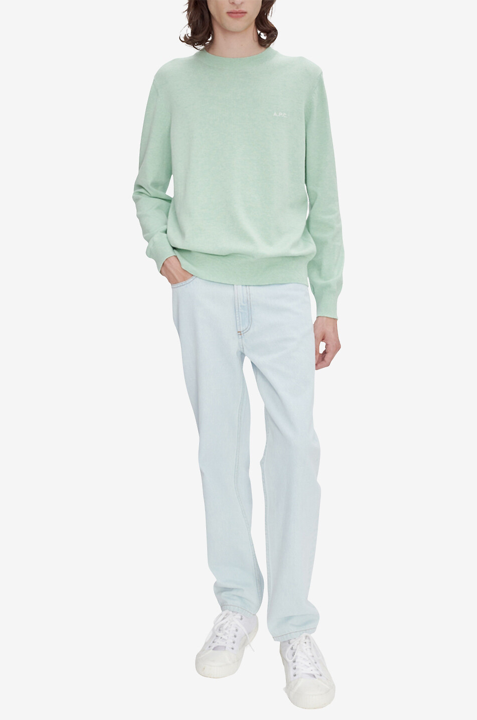A.P.C. Melville crewneck cotton sweatshirt Men LIGHT GREEN 3