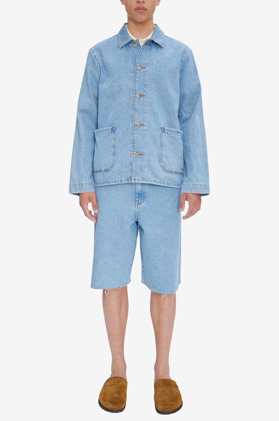 A.P.C. Kerlouan recycled denim shirt jacket Men LIGHT BLUE 4