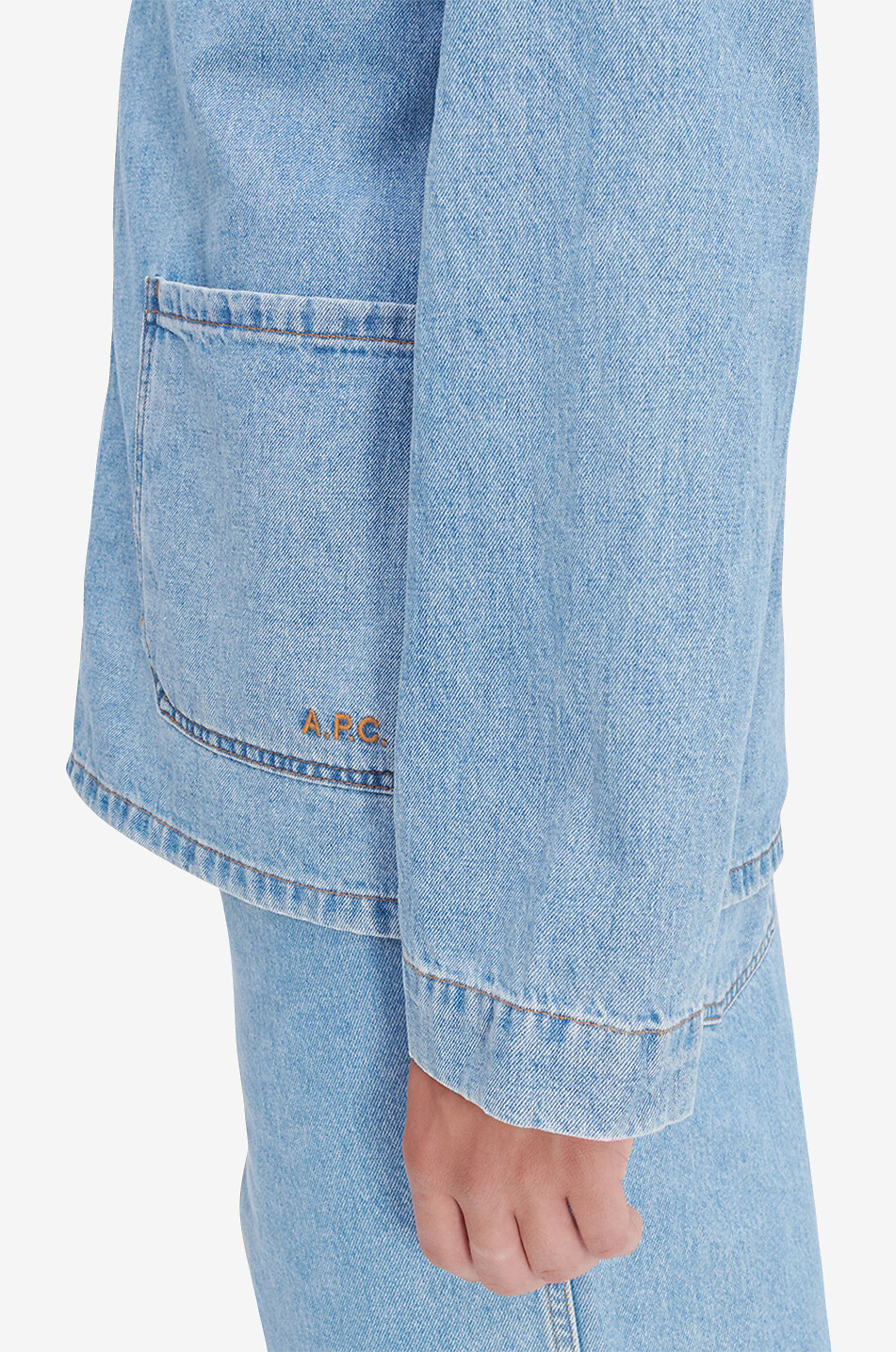 A.P.C. Kerlouan recycled denim shirt jacket Men LIGHT BLUE 6