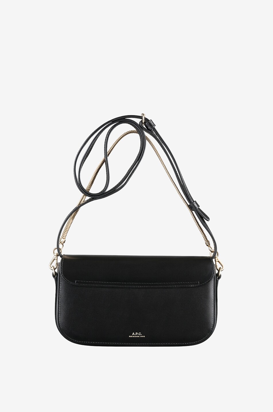 A.P.C. Glattleder-Schultertasche Clutch Grace Chain Damen SCHWARZ 3