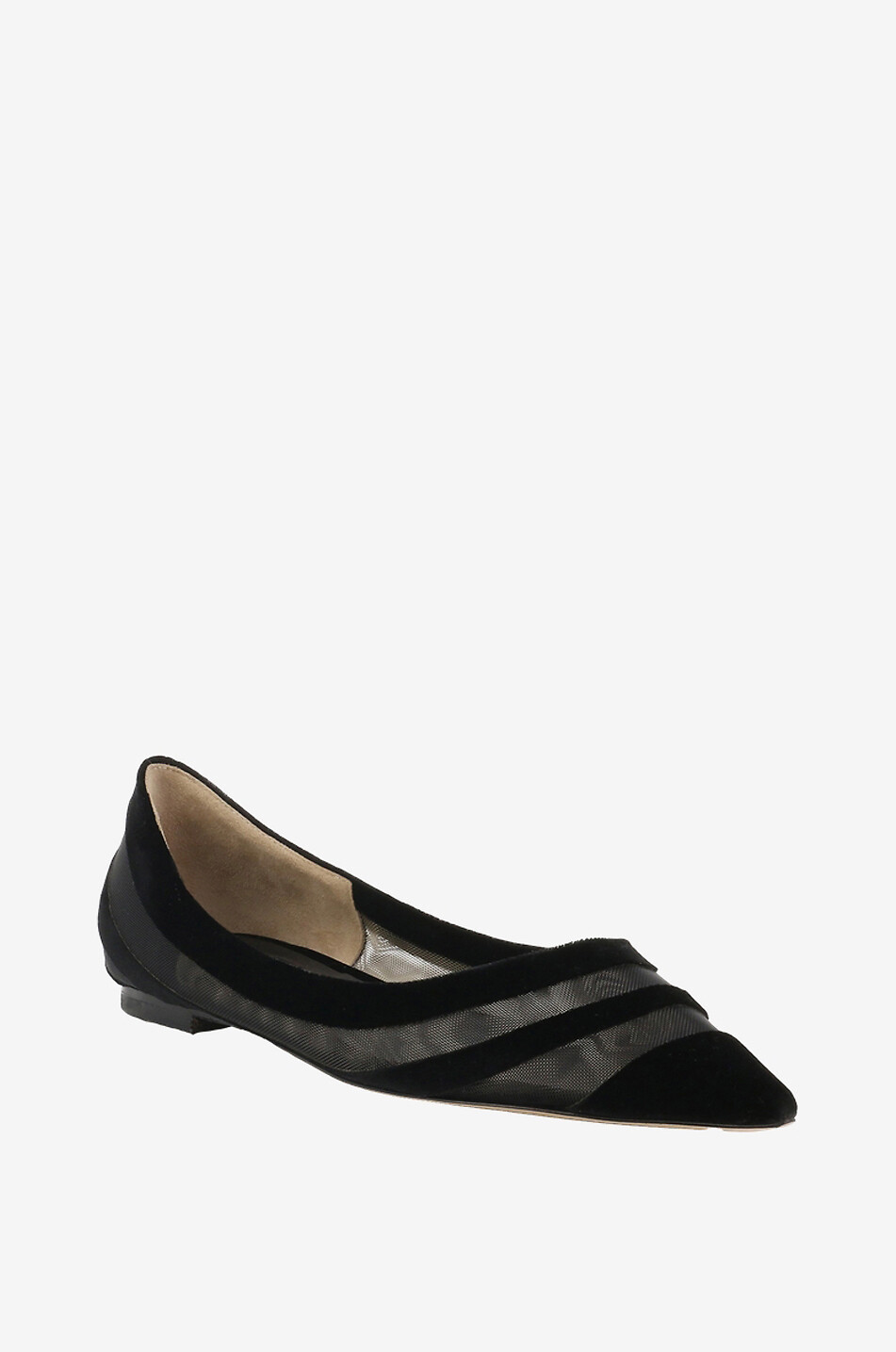 Love Flat mesh and velvet ballet flats