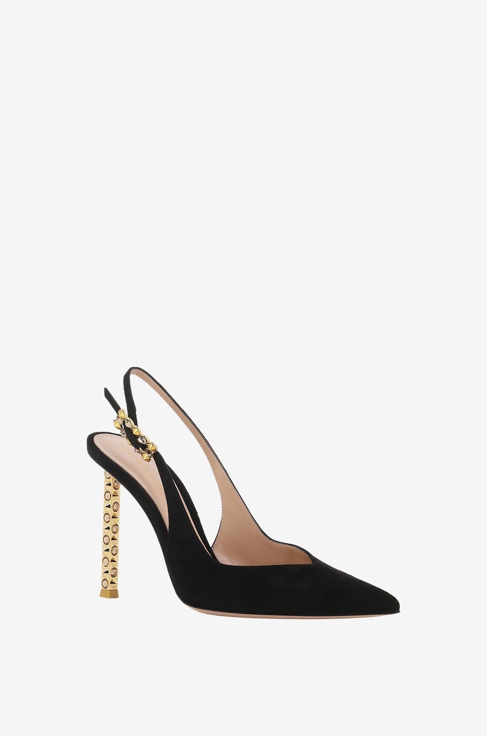 Gianvito Rossi Gold Pointed Toe Slingback Heels outlets