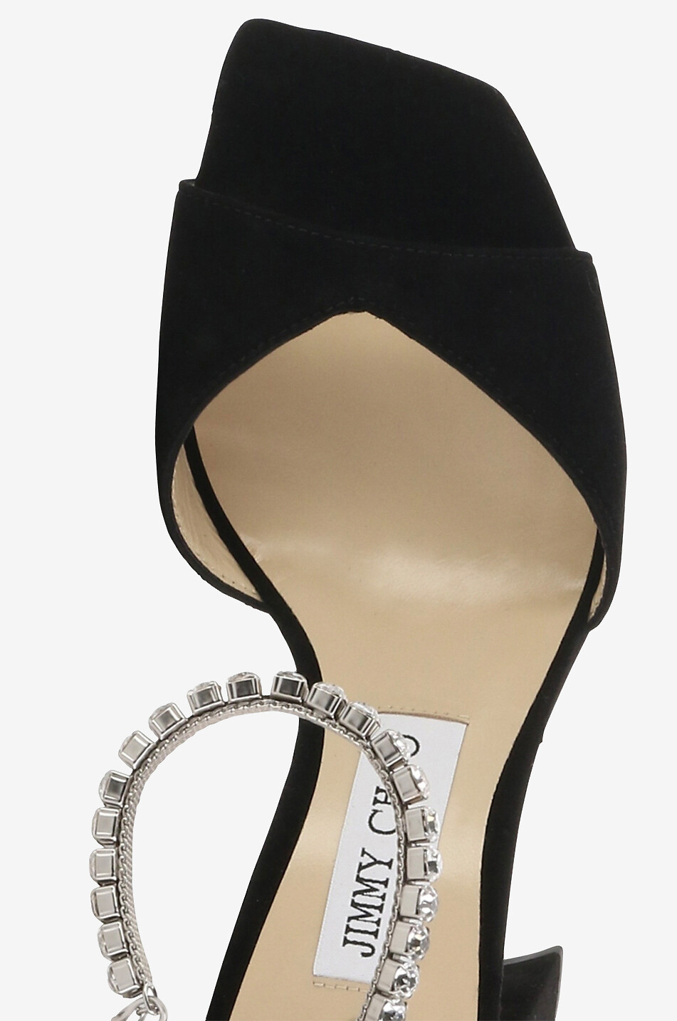 JIMMY CHOO Sandalen aus Wildleder und Kristallen Saeda Block Heel 85 Damen SCHWARZ 5