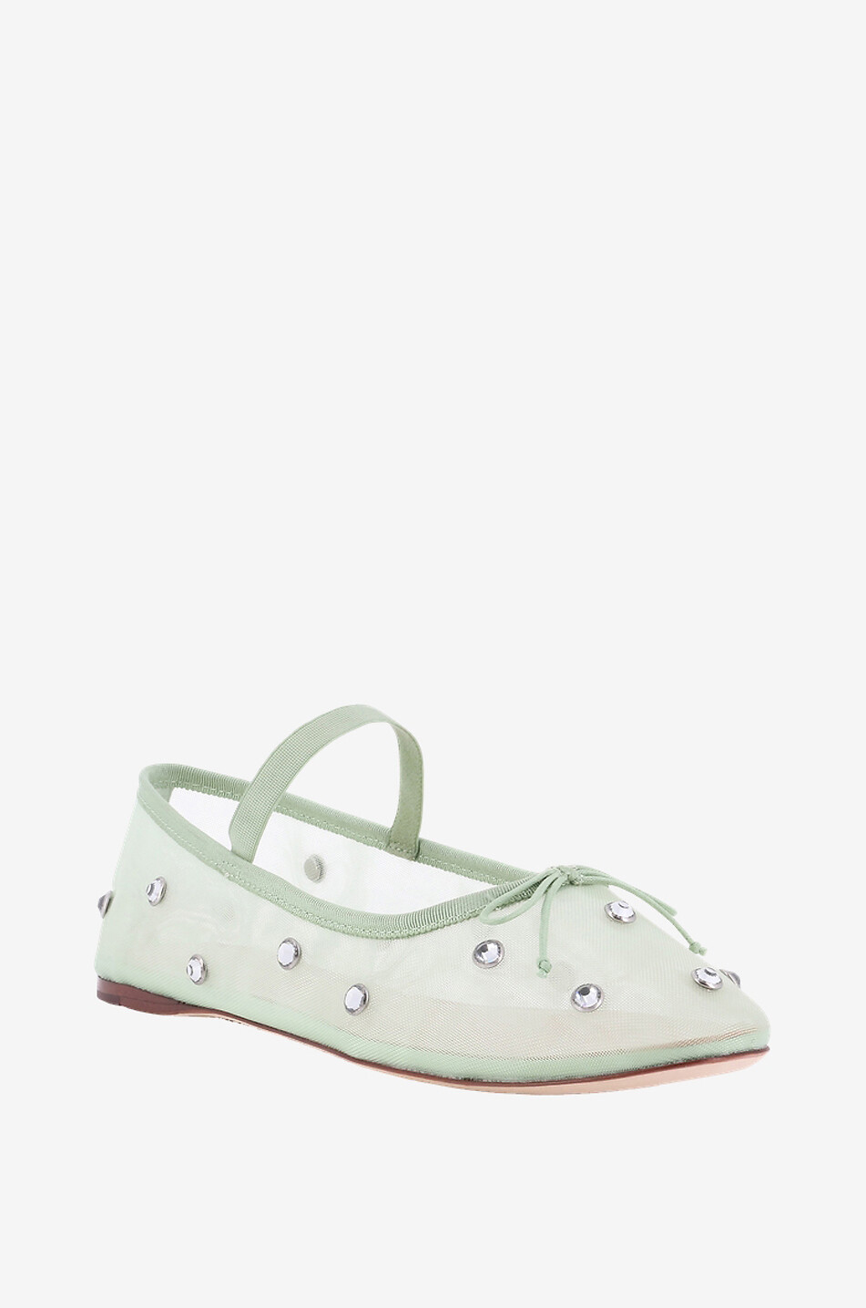 LOEFFLER RANDALL Leonie crystal clad mesh ballet flats Women GREEN 1