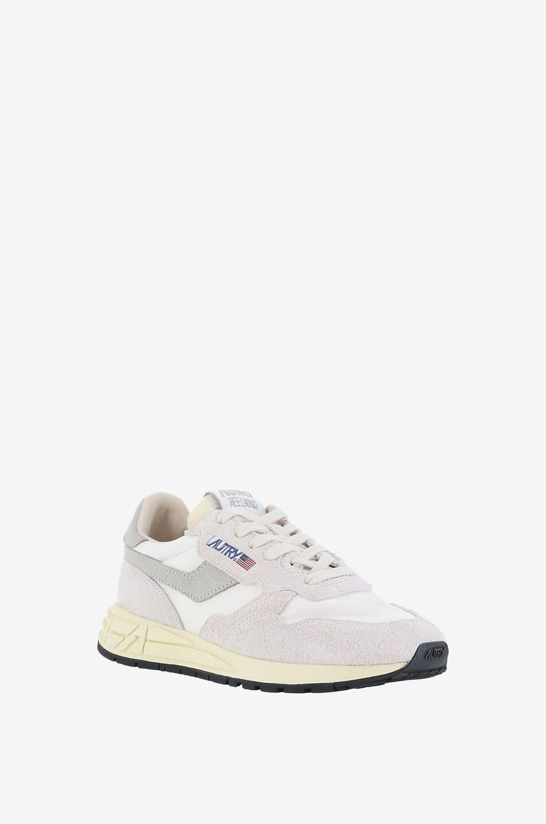 AUTRY Reelwind low-top multi-material lace-up sneakers Women EGGSHELL 1