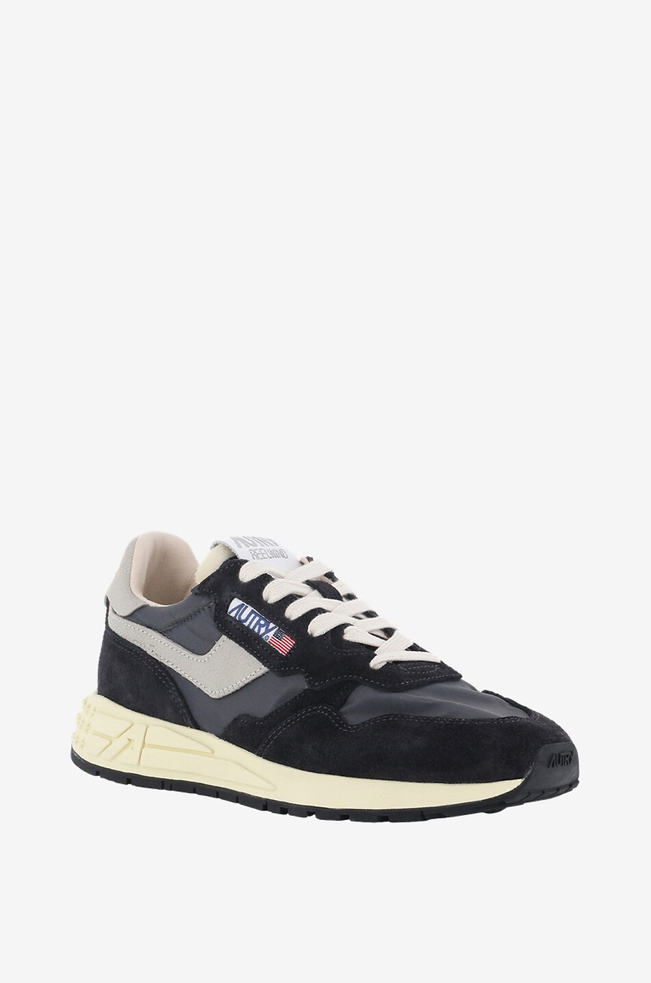 AUTRY Niedrige Materialmix-Schnürsneakers Reelwind Damen SCHWARZ 1