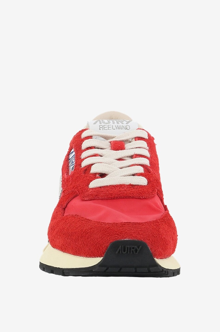 AUTRY Reelwind low-top multi-material lace-up sneakers Women RED 2