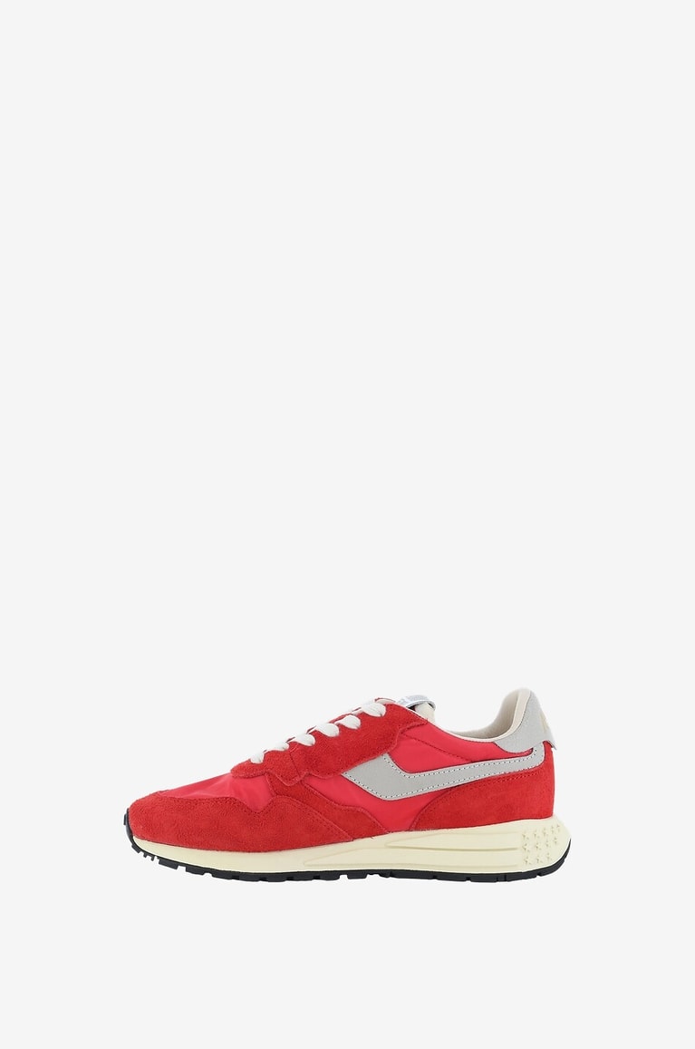 AUTRY Reelwind low-top multi-material lace-up sneakers Women RED 3