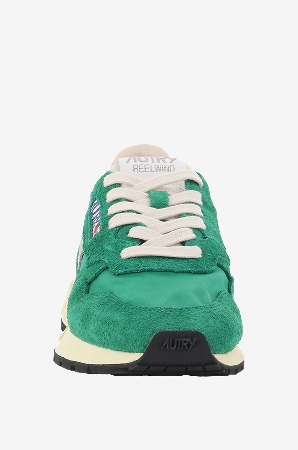AUTRY Reelwind low-top multi-material lace-up sneakers Women GREEN 2