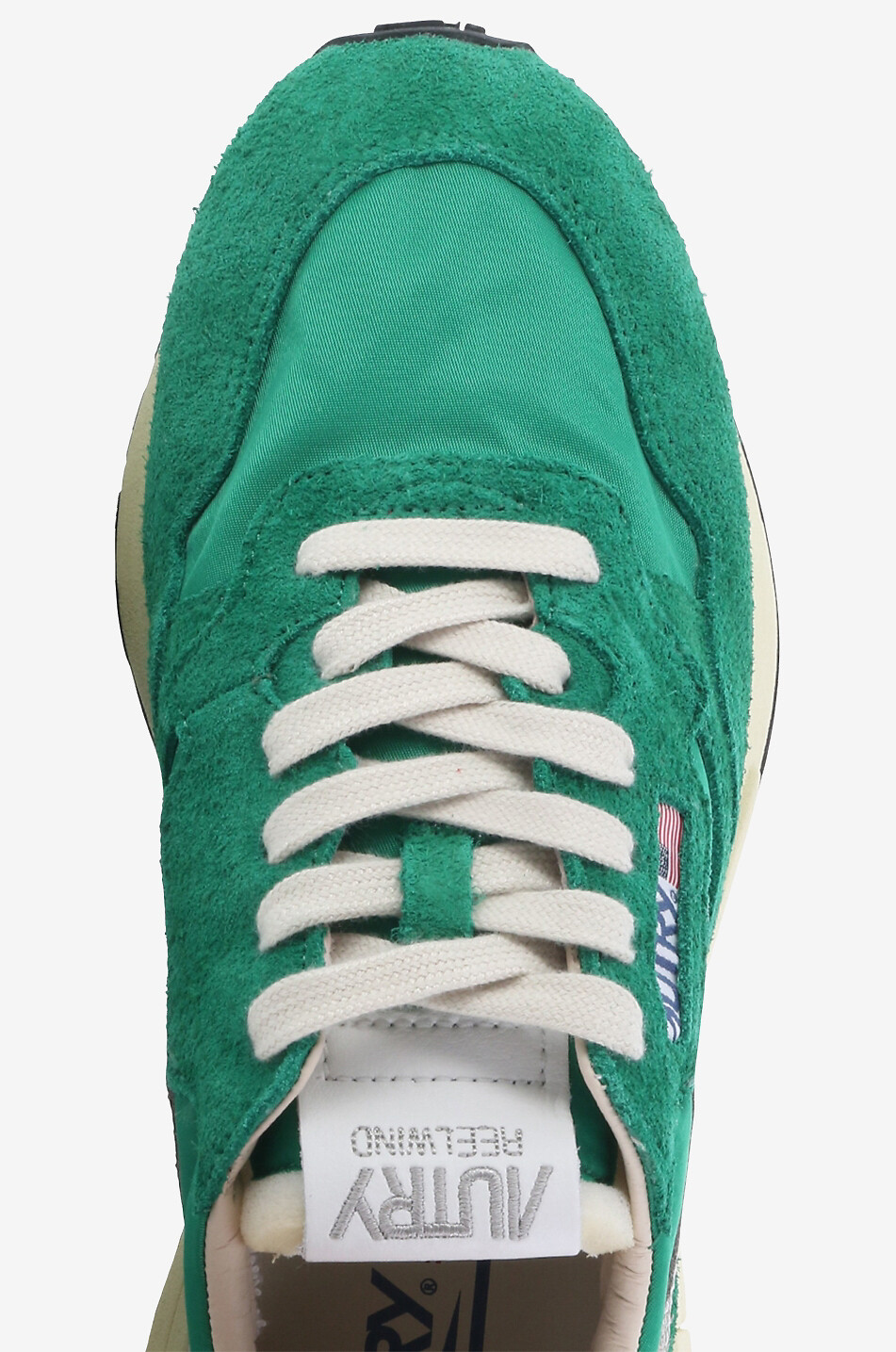 AUTRY Reelwind low-top multi-material lace-up sneakers Women GREEN 5